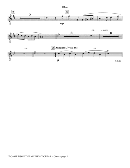 It Came Upon The Midnight Clear Oboe Page 2