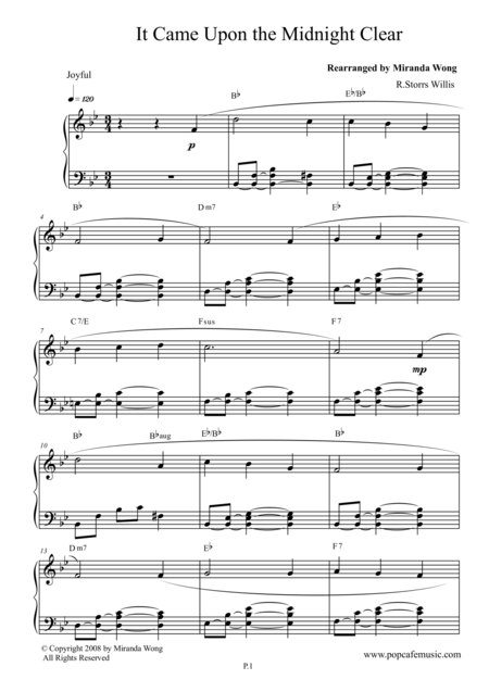 It Came Upon The Midnight Clear Romantic Piano Version Page 2