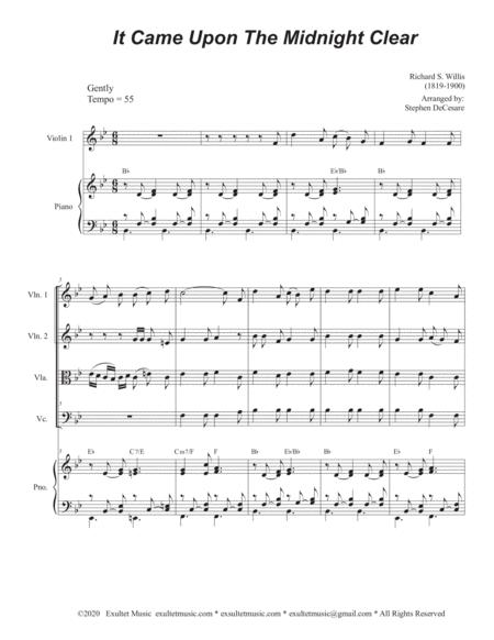 It Came Upon The Midnight Clear String Quartet And Piano Page 2