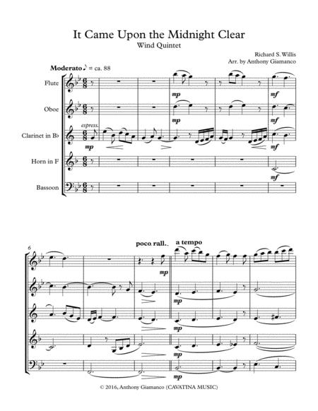 It Came Upon The Midnight Clear Wind Quintet Page 2