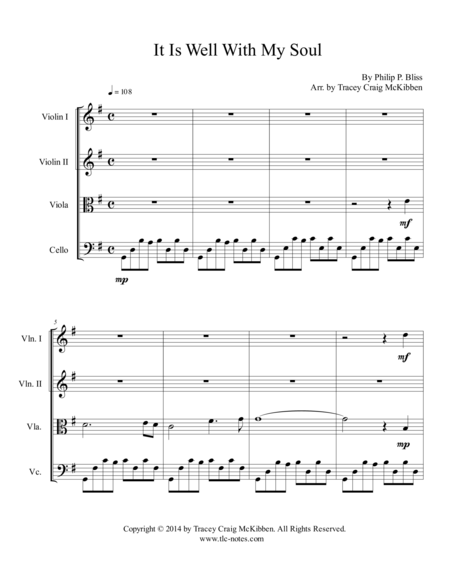 It Is Well With My Soul For String Quartet Page 2