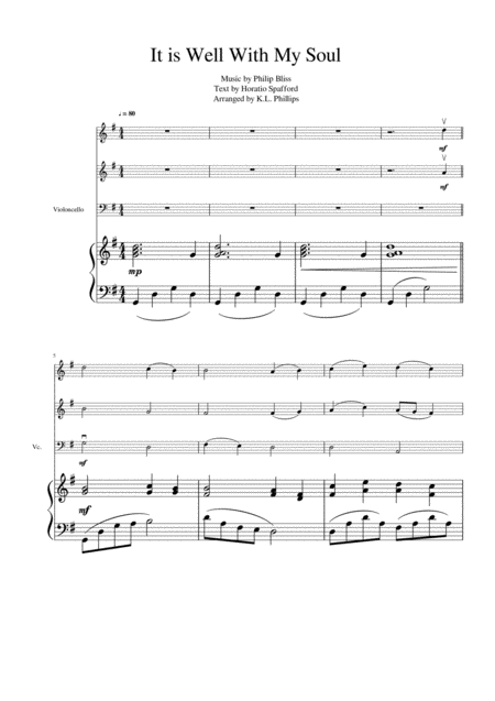 It Is Well With My Soul Two Violins And Cello With Piano Accompaniment Page 2