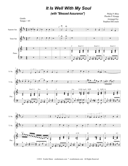 It Is Well With My Soul With Blessed Assurance Duet For Soprano Tenor Saxophone Page 2