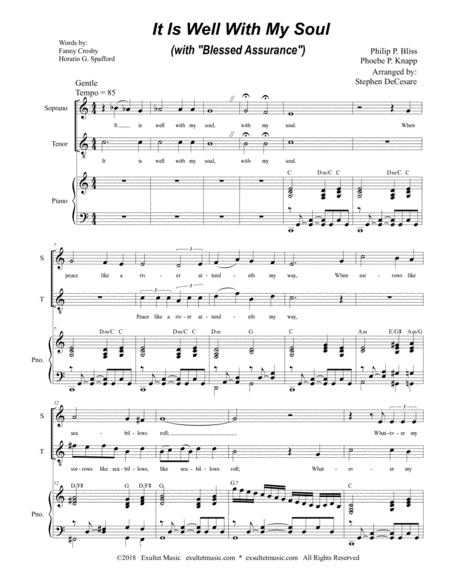 It Is Well With My Soul With Blessed Assurance Duet For Soprano Tenor Solo Page 2