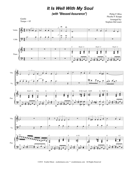 It Is Well With My Soul With Blessed Assurance Duet For Violin Cello Page 2