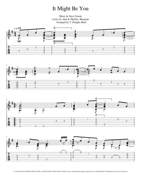 It Might Be You Theme From The Film Tootsie Arranged For Solo Fingerstyle Guitar Page 2
