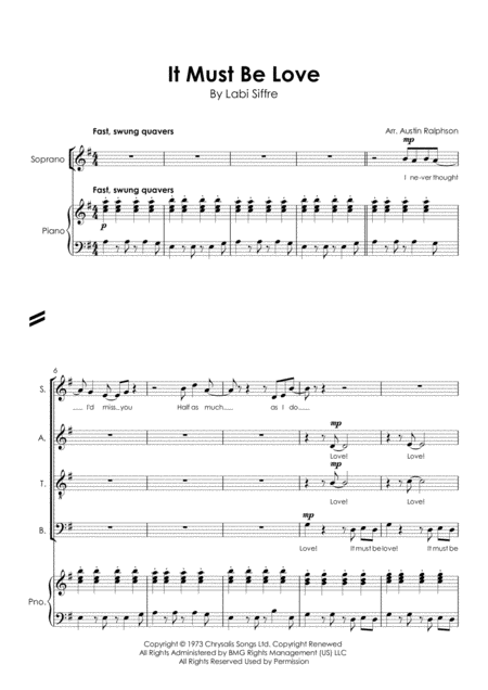 It Must Be Love Satb Choir With Piano Page 2