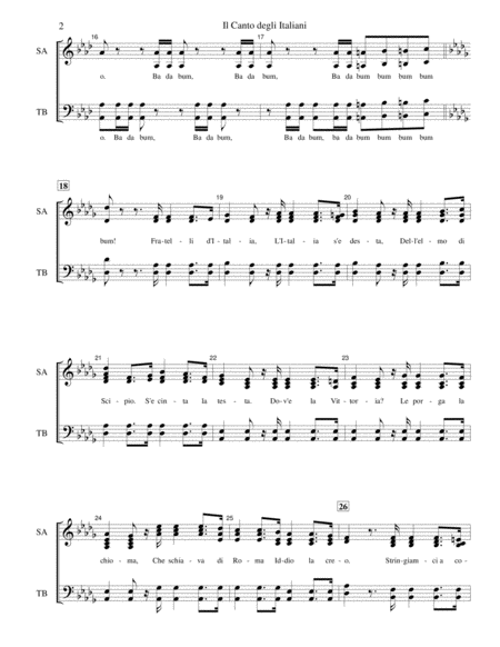 Italian National Anthem Fratelli D Italia Il Canto Degli Italiani Inno Di Mameli Page 2