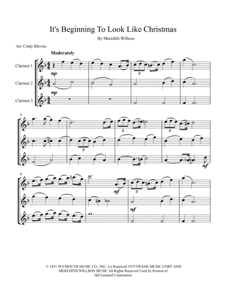 Its Beginning To Look Like Christmas For Clarinet Trio Page 2