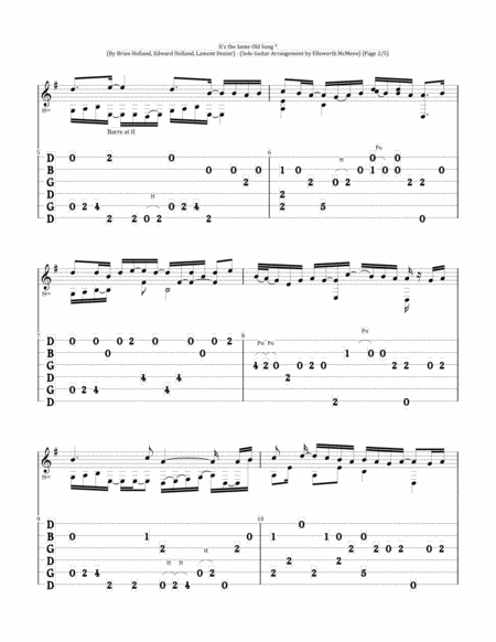 Its The Same Old Song For Fingerstyle Guitar Tuned Open G Dgdgbd Page 2