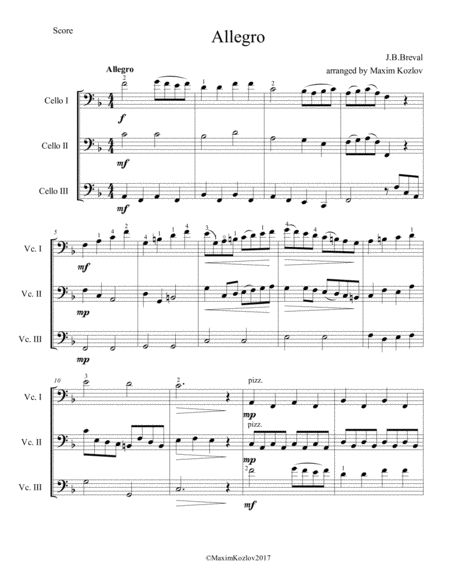 J B Breval Allegro For Cello Trio Page 2