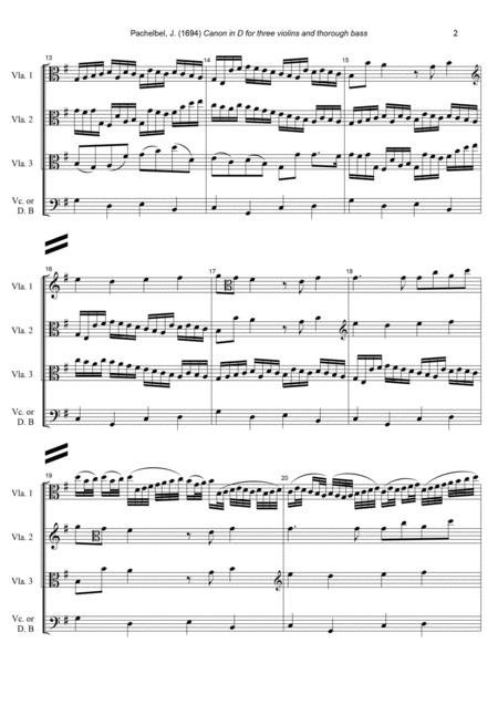 J Pachelbel Canon In D Dur Arr For 3 Violas Cello Or Double Bass Page 2