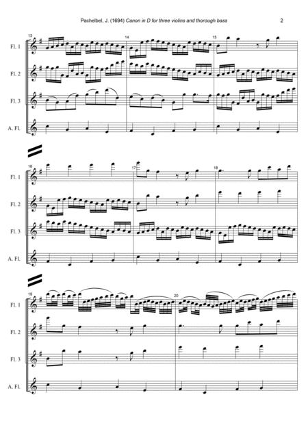 J Pachelbel Canon In D Dur Arr For Flute Quartet Page 2