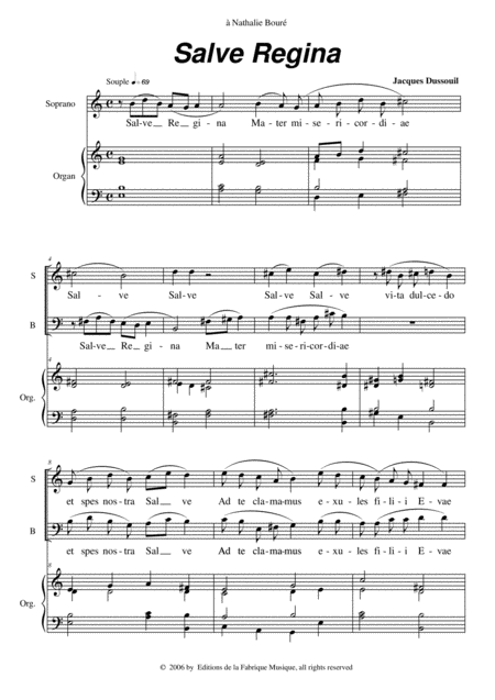 Jacques Dussouil Salve Rgina For Soprano Baritone And Organ Page 2