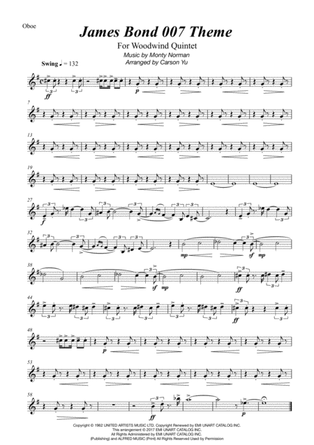 James Bond 007 Theme From Movie For Woodwind Quintet Page 2
