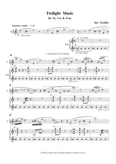 Jan Freidlin Twilight Music For Flute Violin And Piano Page 2