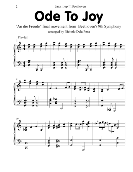 Jazz It Up Series Beethoven Best Jazz Arrangements For Piano Page 2