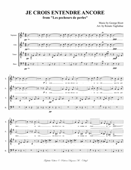 Je Crois Entendre Ancore Bizet For Flute Or Any Instr In C And Satb Choir Page 2