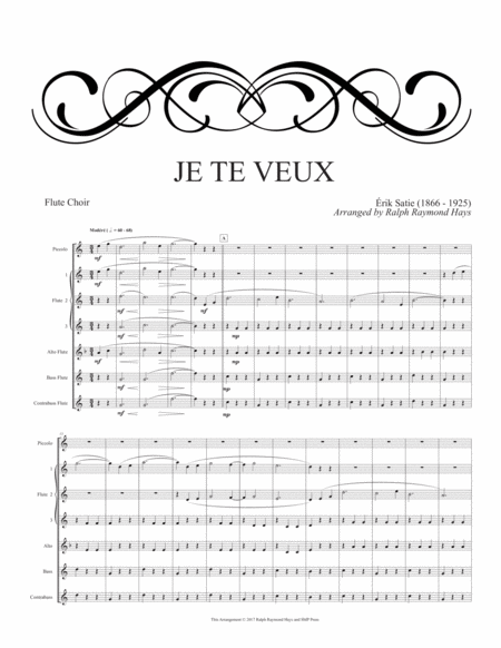 Je Te Veux For Flute Choir Page 2