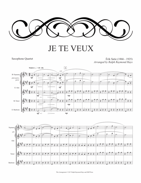 Je Te Veux For Saxophone Quartet Page 2