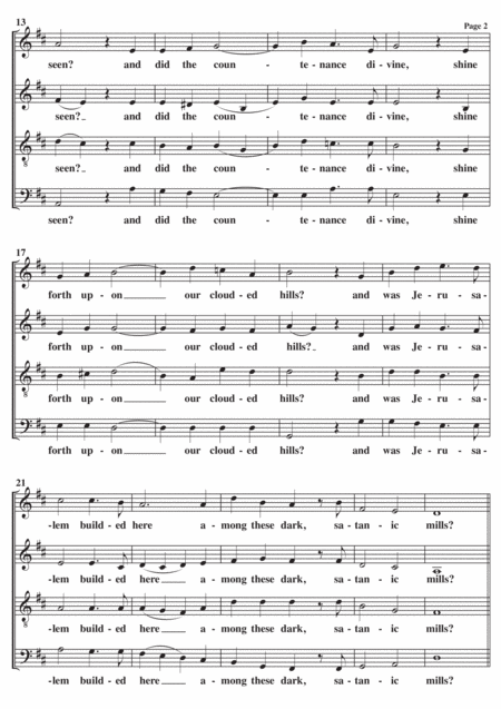 Jerusalem And Did Those Feet A Cappella 4 4 Page 2