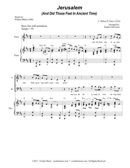 Jerusalem For 2 Part Choir Tb Page 2