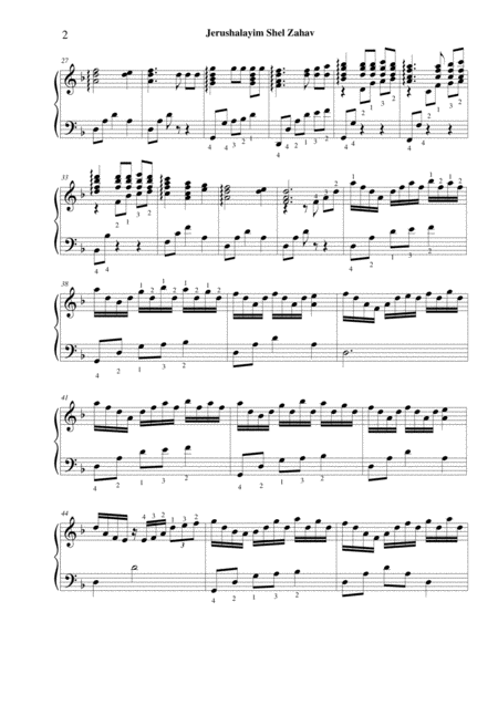 Jerusalem Of Gold Lever Harp Solo Page 2