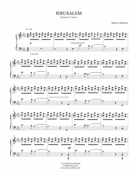 Jerusalem Prelude In C Minor Piano Solo Page 2