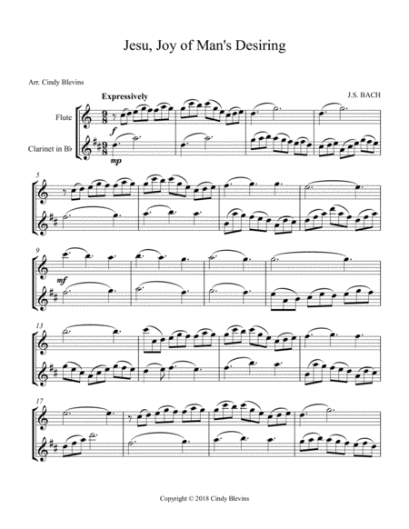 Jesu Joy Of Mans Desiring Arranged For Flute And Bb Clarinet Page 2