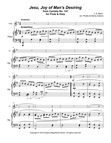 Jesu Joy Of Mans Desiring For Flute And Harp Page 2