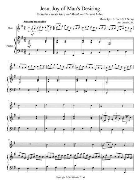 Jesu Joy Of Mans Desiring For Flute Easy Piano Accompaniment Page 2