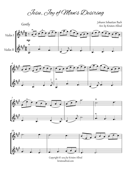 Jesu Joy Of Mans Desiring Violin Duet Page 2