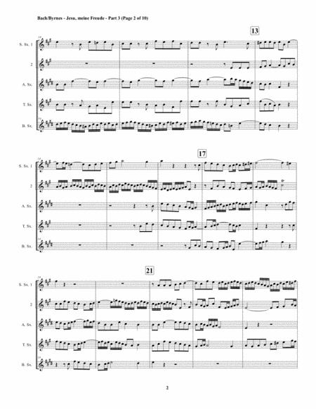 Jesu Meine Freude Part 3 By Js Bach For Saxophone Quintet Page 2