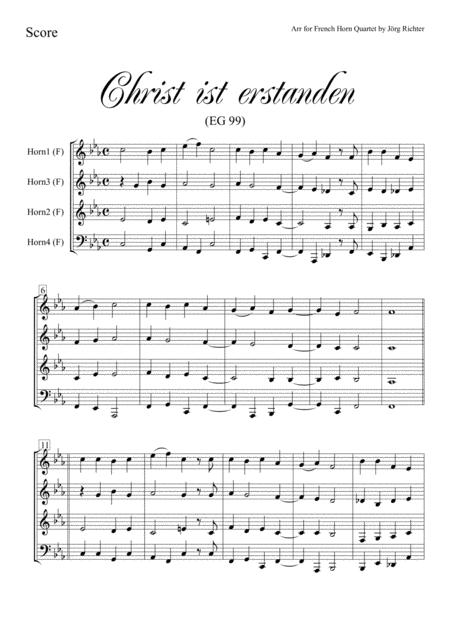 Jesus Christ Is Risen Christ Ist Erstanden For French Horn Quartet Page 2