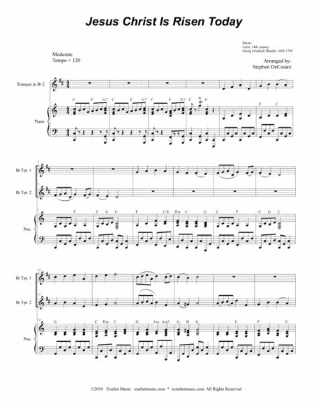 Jesus Christ Is Risen Today Duet For Bb Trumpet Page 2