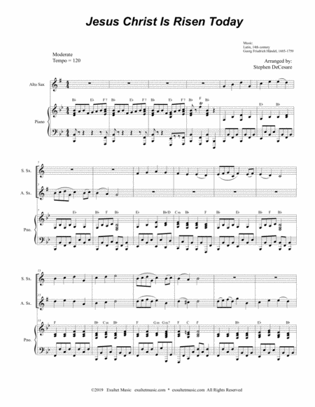 Jesus Christ Is Risen Today Duet For Soprano And Alto Saxophone Page 2