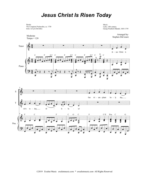 Jesus Christ Is Risen Today Duet For Soprano And Tenor Solo Page 2