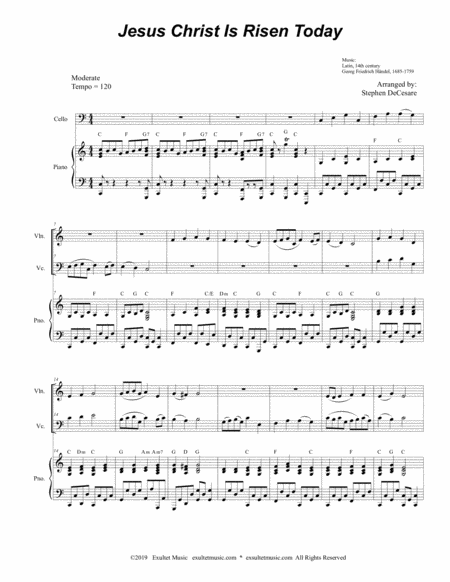 Jesus Christ Is Risen Today Duet For Violin And Cello Page 2
