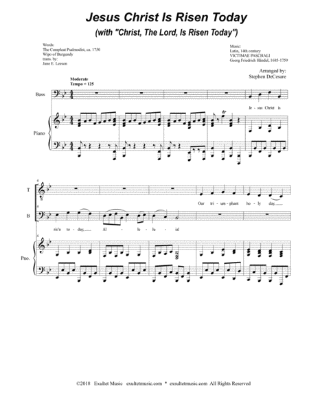 Jesus Christ Is Risen Today With Christ The Lord Is Risen Today For 2 Part Choir Tb Page 2