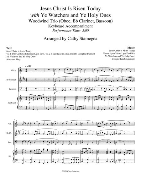 Jesus Christ Is Risen Today With Ye Watchers And Ye Holy Ones Woodwind Trio Oboe Bb Clarinet Bassoon Keyboard Accompaniment Page 2