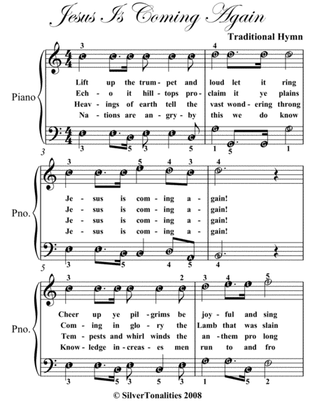 Jesus Is Coming Again Easy Piano Sheet Music Page 2