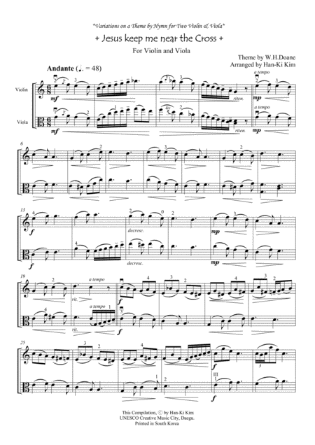 Jesus Keep Me Near The Cross For Violin And Viola Page 2