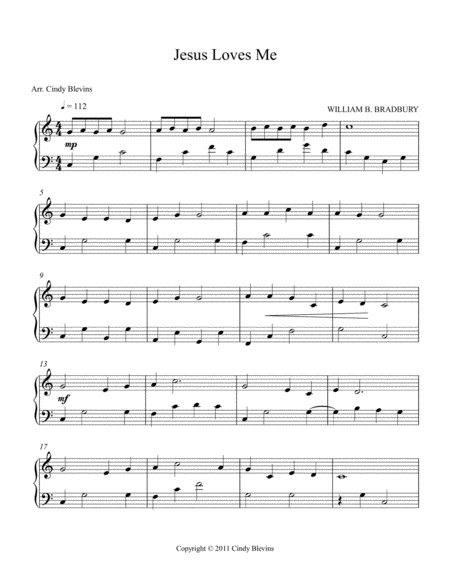 Jesus Loves Me Arranged For Piano Solo Page 2