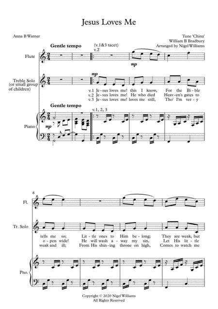 Jesus Loves Me For Young Voice Flute And Piano Page 2