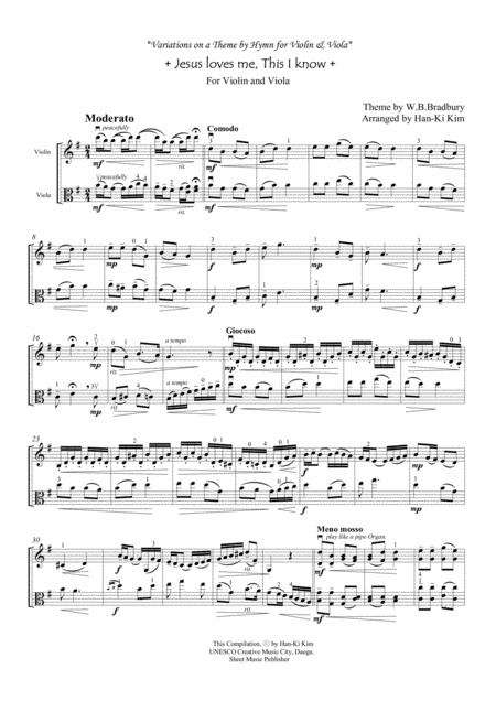 Jesus Loves Me This I Know For Violin And Viola Page 2