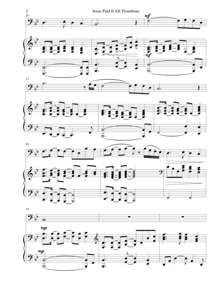 Jesus Paid It All Trombone And Piano With Trb Part Page 2