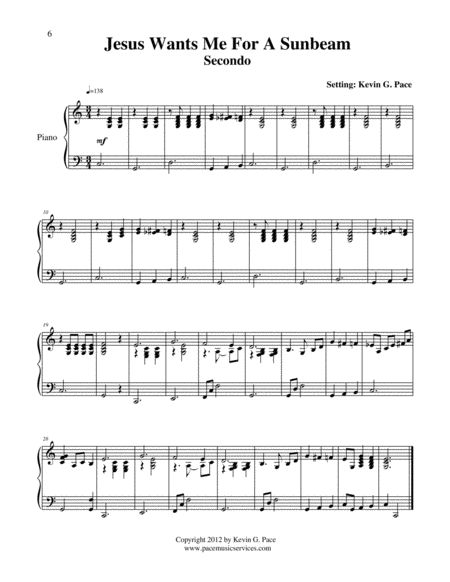 Jesus Wants Me For A Sunbeam Easy Piano Duet Page 2