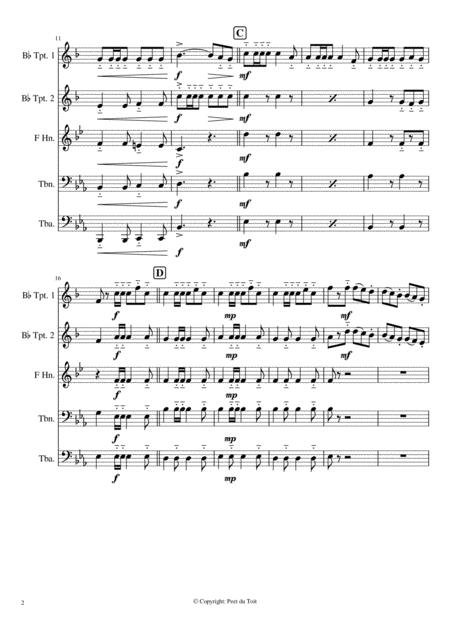 Jgerchor Aus Das Nachtlager Von Granada C Kreutzer Bearb B Kutsch Brass Quintet Page 2