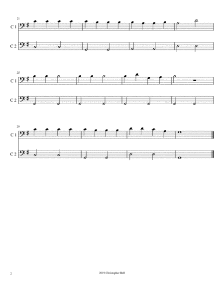 Jingle Bells Cello Duet Page 2