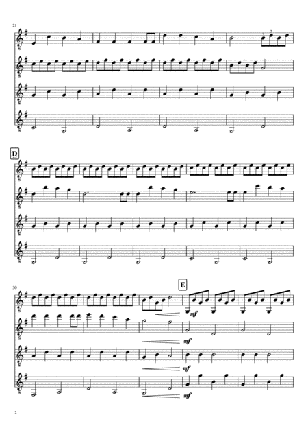 Jingle Bells Easy Guitar Ensemble Page 2